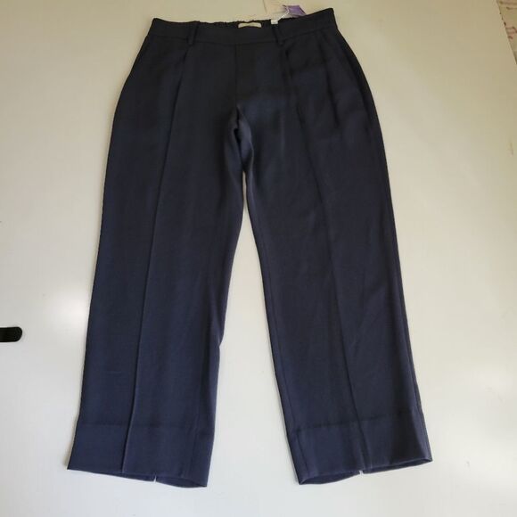 $295 NEW VINCE NAVY BLUE CREPE BACK SLIT PULL ON LOOSE FIT PANTS M MEDIUM NWT - Picture 7 of 10